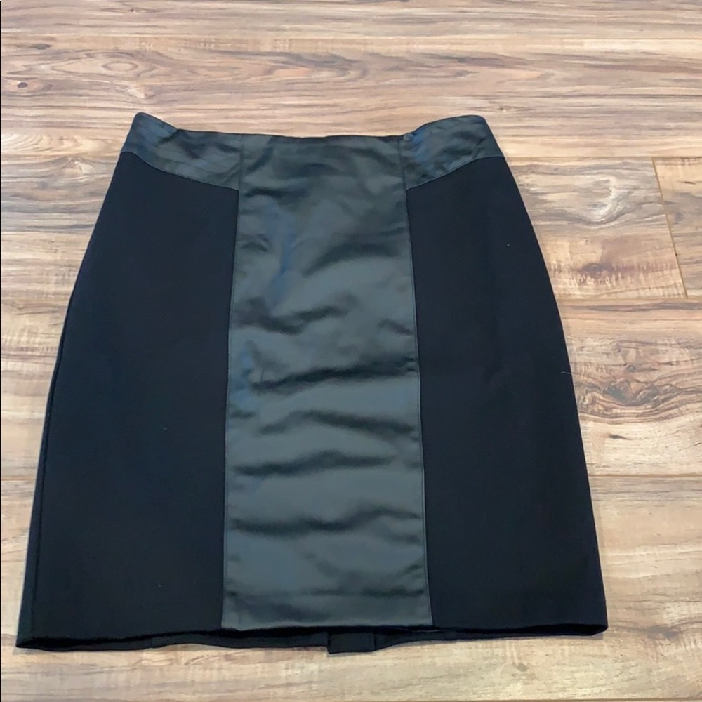 Leather accent pencil skirt
